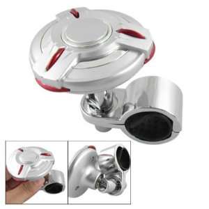   Car Silver Tone Red Plastic Steering Wheel Spinner Knob: Automotive