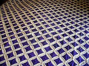 Cathedral Window Quilt, Purple, Gorgeous color Queen  