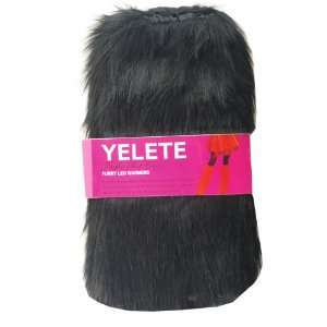  Ladys Furry Leg Warmers   Yelete Fluffy Boot Cover (Black 