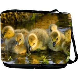  Rikki KnightTM Four Yellow Ducklings in Pond Messenger Bag   Book 