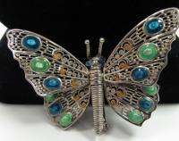 Vintage sterling enameled butterfly brooch by designer Alice Caviness 
