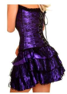Colors Gothic CORSET and DRESS Satin Bustier Goth Waist Cincher S M 