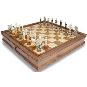  Pearl Harbor Theme Chess Set with Walnut Case: Toys 