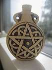 Celtic Pagan PENTACLE pentagram High Fired Ceramic Oil BOTTLE PENDANT
