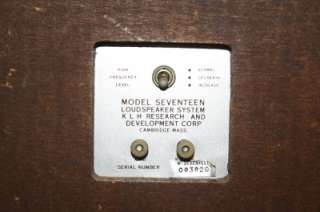 KLH Loudspeaker System Model Seventeen GOOD SOUND  
