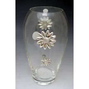  Elegante Crystal and Sterling Silver Vase