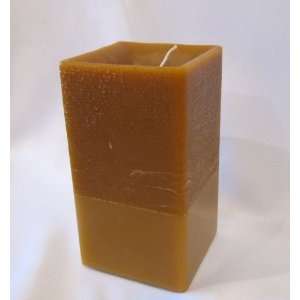  Hand Poured Square Smooth Rustic 3.75x3 Wax Candle, Light 