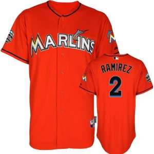 Hanley Ramirez Jersey Miami Marlins #2 Alternate Firebrick Authentic 