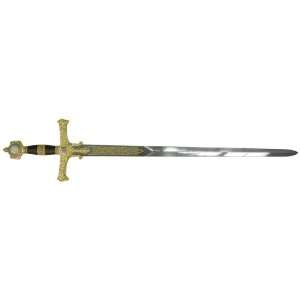 King Solomons Sword Medieval with Blue Handle Grip and Plaque  