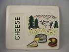 Vintage Ceramic Cheese Board Hand Painted Country Cow