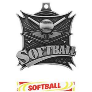 Hasty Awards Softball Xtreme Medals M 701 SILVER MEDAL/DELUXE SOFTBALL 