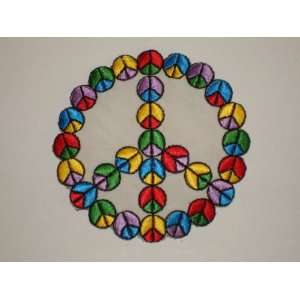   RAINBOW PEACE SIGNS Embroidered Patch 3 Dia.: Arts, Crafts & Sewing
