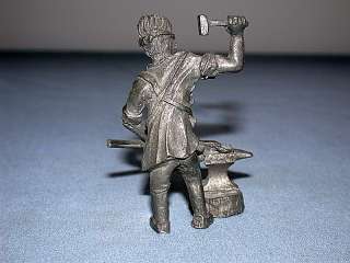   Vintage Signed Royal Daalderop Holland Pewter Blacksmith Figurine~L@@K