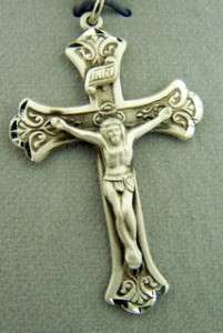 925 Sterling Silver Pectoral Cross Crucifix Pendant  