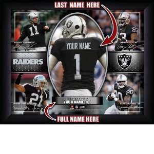  Personalized Oakland Raiders Action Collage Print: Sports 