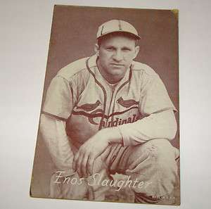 1940s Baseball Exhibit Card   Enos Slaughter VG NR  