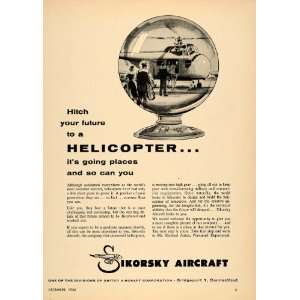 1956 Ad Sikorsky Aircraft Helicopter Engineer Auten   Original Print 