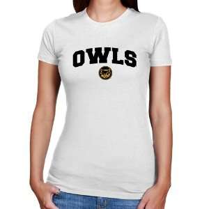   State Owls Ladies White Logo Arch Slim Fit T shirt : Sports & Outdoors