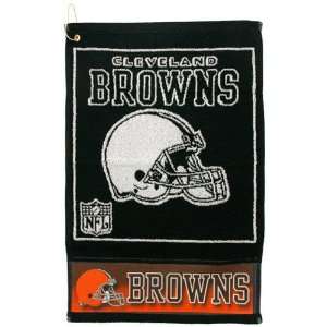  Cleveland Browns Black Woven Jacquard Golf Towel: Sports 