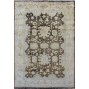  Free Pad 6 x 9 Brown Hand Knotted Turkish Oushak Wool Area Rug 