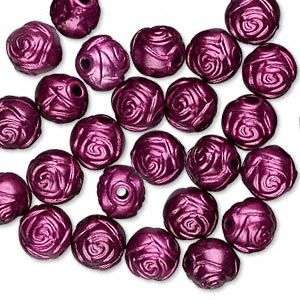 65 ROSES Awareness Purple Rose Bead Cystic Fibrosis  