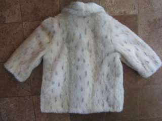   Fabulous Furs For Animal Lovers Vegan Faux Silver Fox Coat L 12 14