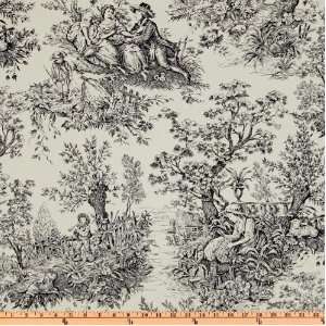   French Court Toile Black/Ivory Fabric By The Yard Arts, Crafts
