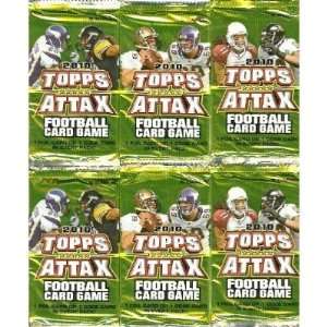  6 (Six) Packs of NFL 2010 Topps Attax Football Booster 