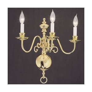  Stuyvesant Three Light Wall Sconce in Polished Brass Shade 