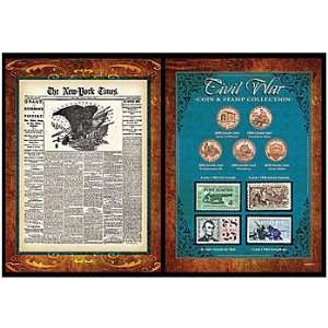 The New York Times Civil War Coin & Stamp Collection   Includes Deluxe 