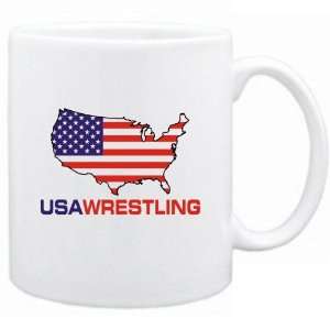  New  Usa Wrestling / Map  Mug Sports