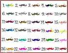 COLOR DESIGNS Mustache NAIL ART DECALS• KIDS,TOE OR ADULT SIZE 