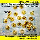 100 Metal Punk Spikes Gothic Cone Studs Rock DIY Shoes 1/4 Gold