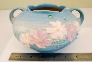 Roseville 375 4 Vintage Art Bowl Cosmos Rose Pottery  