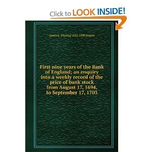   1694, to September 17, 1703 James E. Thorold 1823 1890 Rogers Books