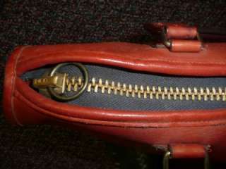 Vintage Original COACH Burnt Rust Orange Leather Satchel Bag Case Tote 