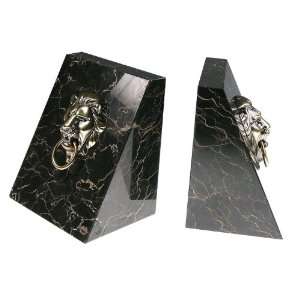 Jadestone Marble Bookends with Lion Knocker Everything 