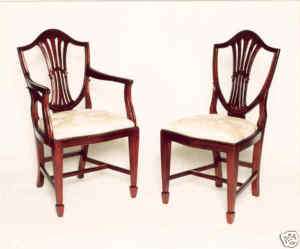 Sheraton Shieldback Dining Chairs   set of 8  