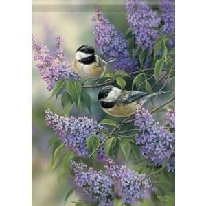  Spring Summer Lilac Chickadee Double Sided House Flag 28 X 