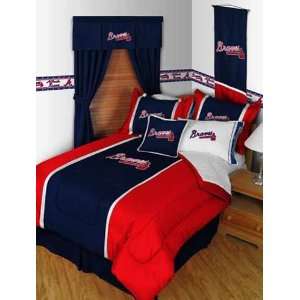  Atlanta Braves SIDELINES Jersey Material Comforter   Twin 