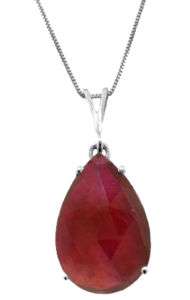 Natural Red Ruby 5 ct Pear Shaped Gemstone Pendant Chain Necklace 14K 