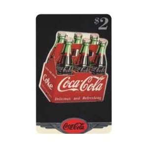 Coca Cola Collectible Phone Card: Coke National 96 $2. Silver. Six 