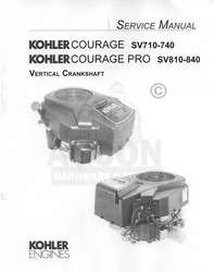 Kohler Courage SV710 SV715 SV720 SV725 Service Manual  