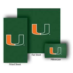  Miami Hurricanes NCAA Sheet Set (Twin/Twin XL) Sports 