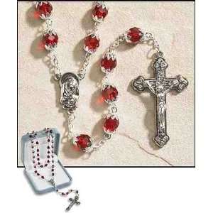 25 Inches Long, Ave Maria January (Garnet), 6 X 8 Mm Double Capped 
