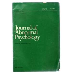  Journal of Abnormal Psychology (91) Journal of Abnormal 