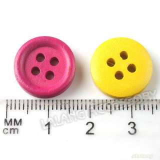 120x Colorful Sewed on Wooden Buttons 1.5mm 111397  