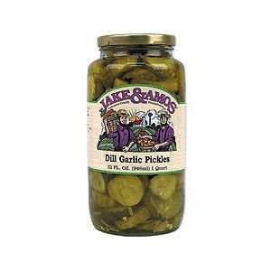 Jake & Amos Dill Garlic Pickles, 32 fl: Grocery & Gourmet Food