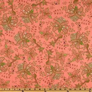  44 Wide Botanica Cherry Palms Coral Fabric By The Yard 