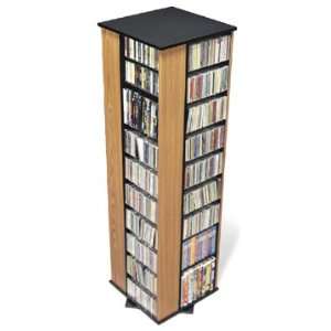   Revolving Media Storage Rack MS 1060 Oak / Black Furniture & Decor